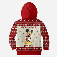Load image into Gallery viewer, Personalized Christmas Mickey Mouse All Over Hoodie Custom Name Gift for Disney Lovers
