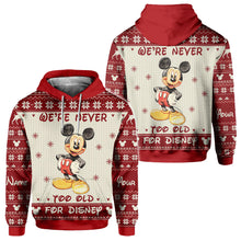 Load image into Gallery viewer, Personalized Christmas Mickey Mouse All Over Hoodie Custom Name Gift for Disney Lovers
