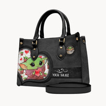 Load image into Gallery viewer, Personalized Leather Handbag Cute Character Custom Name Gift for Her

