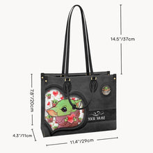 Load image into Gallery viewer, Personalized Leather Handbag Cute Character Custom Name Gift for Her
