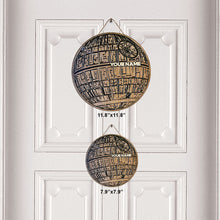 Load image into Gallery viewer, Personalized Death Star Round Wood Sign Custom Name Gift
