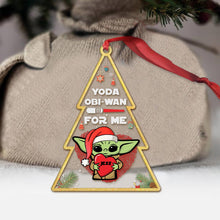 Load image into Gallery viewer, Personalized Yoda Obi-Wan Ornament Custom Name Gift for Christmas
