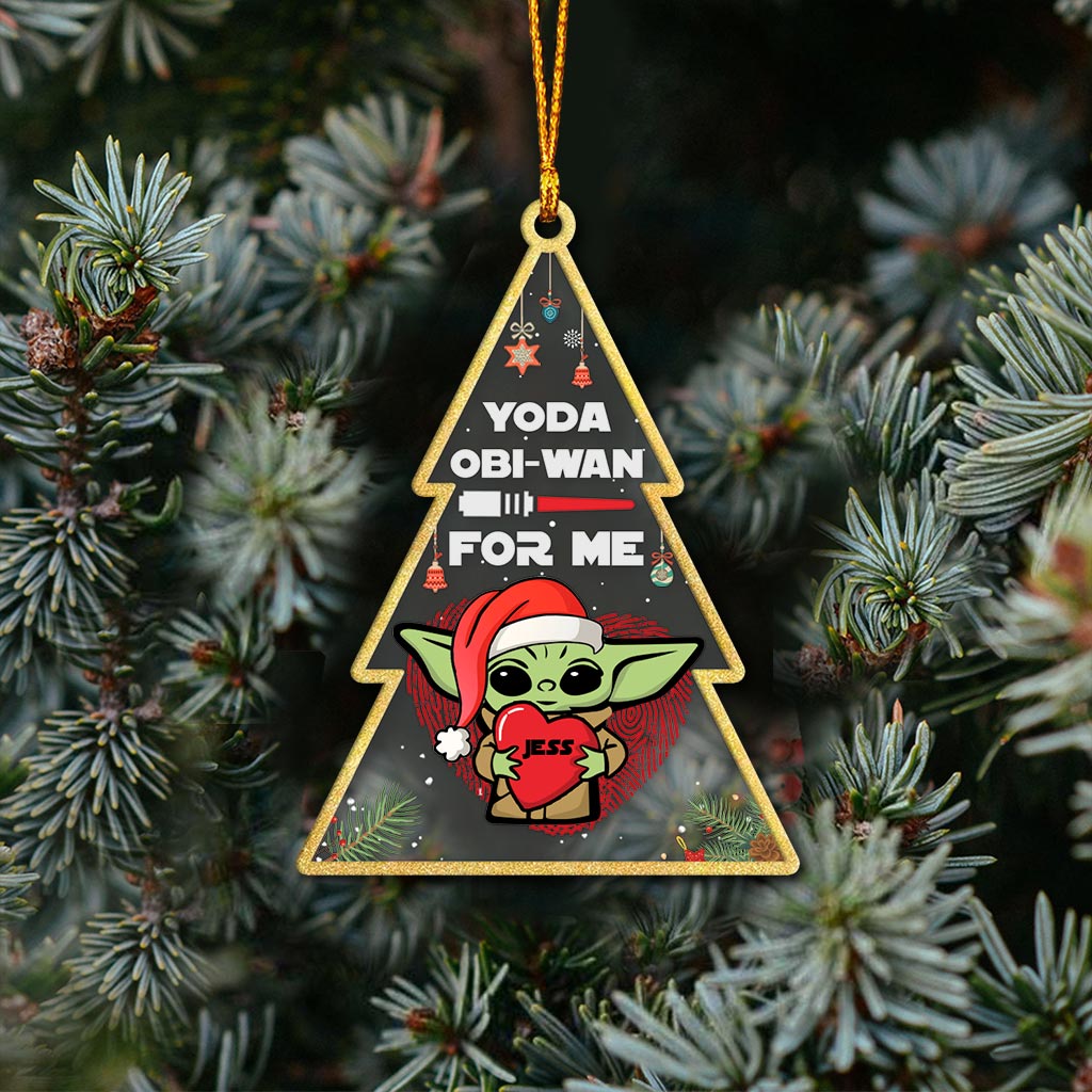 Personalized Yoda Obi-Wan Ornament Custom Name Gift for Christmas
