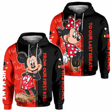 Load image into Gallery viewer, Personalized All Over Print Couple Hoodie Custom Names Gift for Engagement
