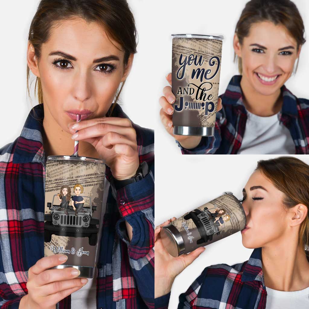 Personalized Couple Car Tumbler Custom Names Unique Gift