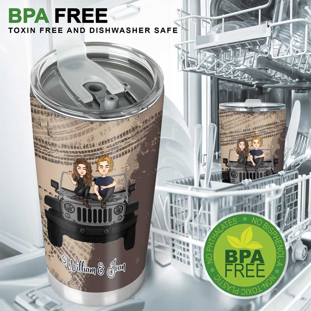 Personalized Couple Car Tumbler Custom Names Unique Gift