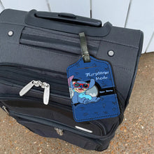 Load image into Gallery viewer, Personalized Airplane Mode Leather Luggage Tag Custom Name Gift for Traveler
