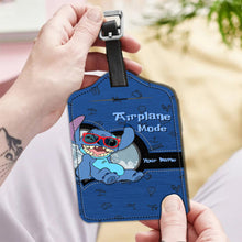 Load image into Gallery viewer, Personalized Airplane Mode Leather Luggage Tag Custom Name Gift for Traveler
