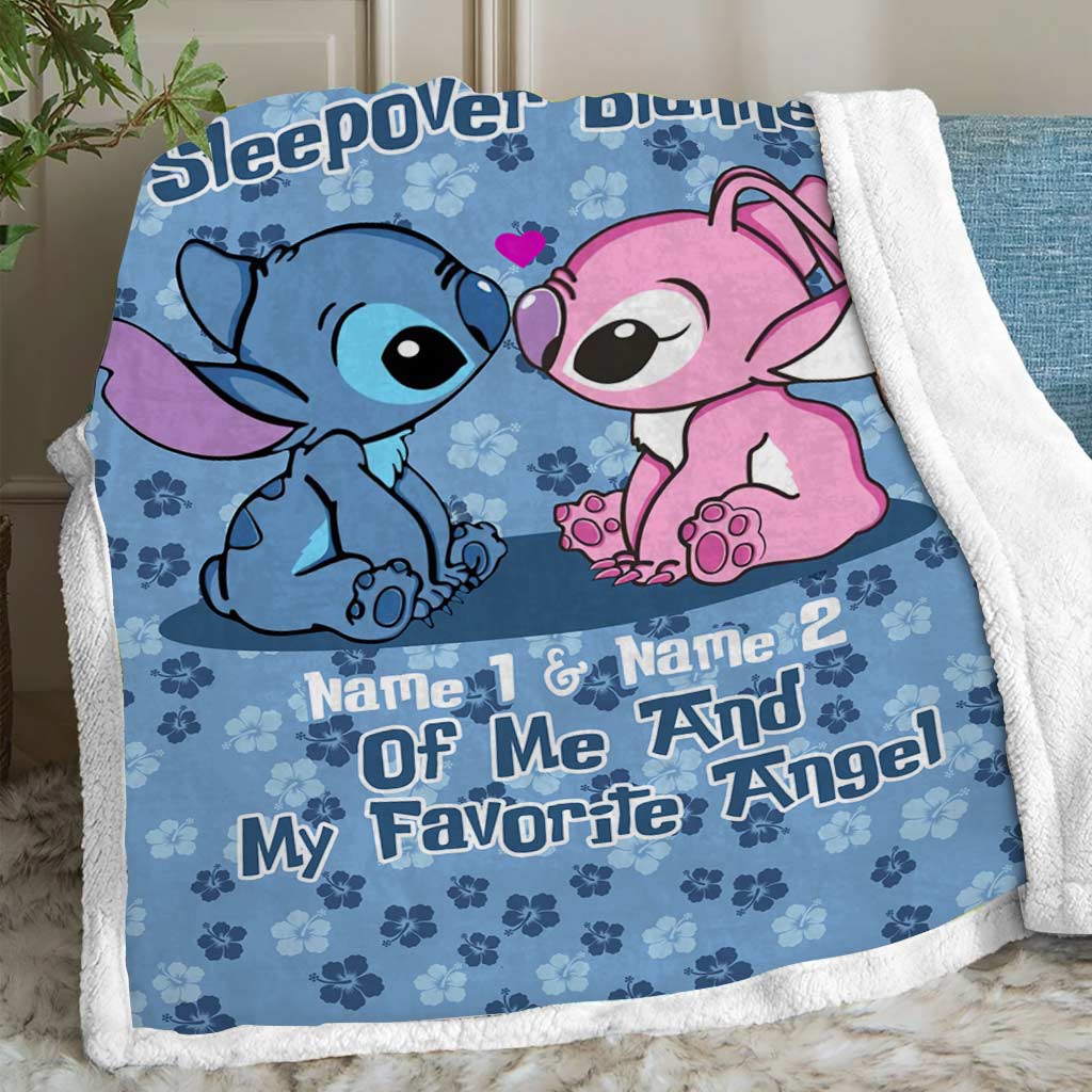 Personalized Sleepover Blanket Custom Names Gift for Kids