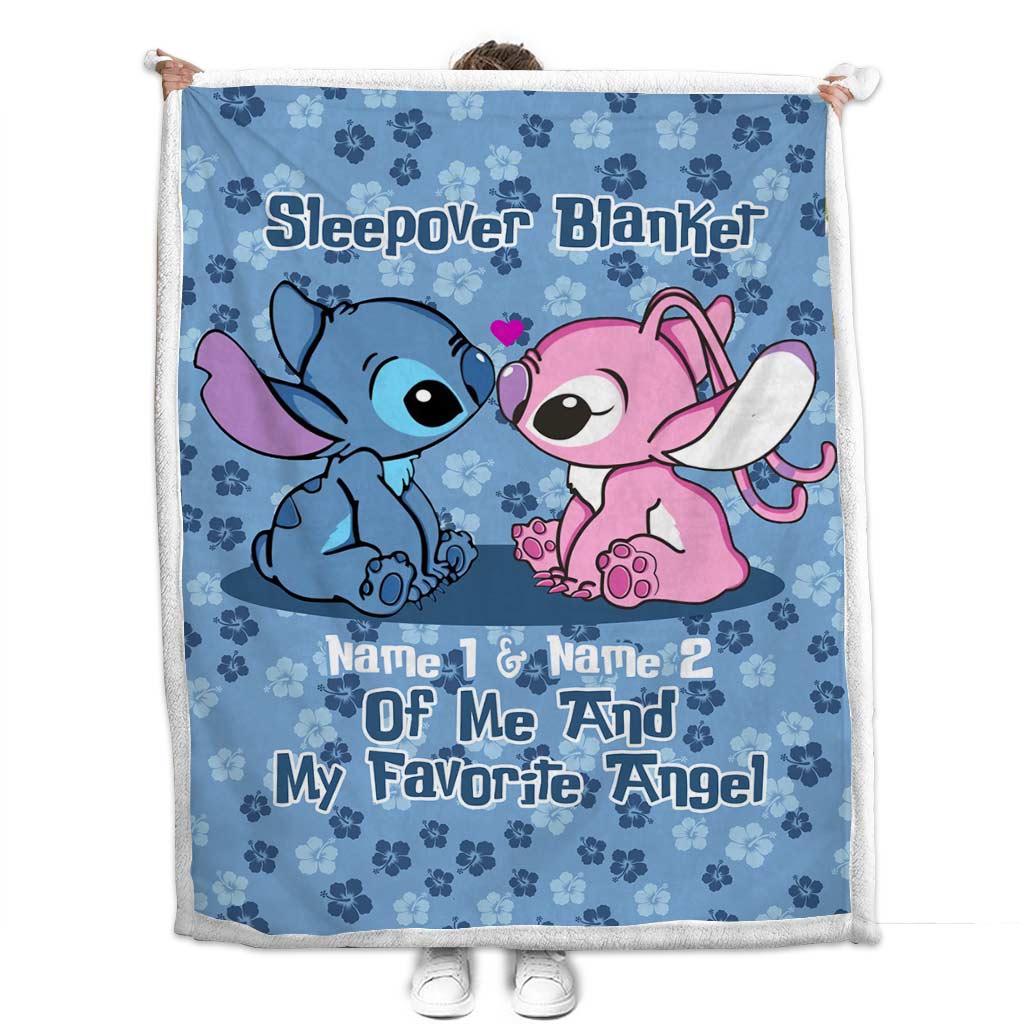 Personalized Sleepover Blanket Custom Names Gift for Kids