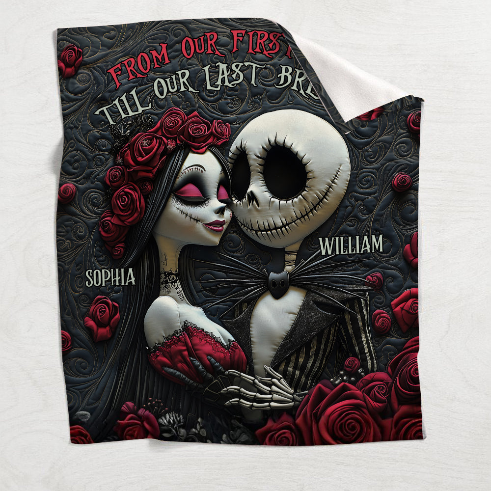 Personalized Nightmare Blanket with Names for Couples Gift