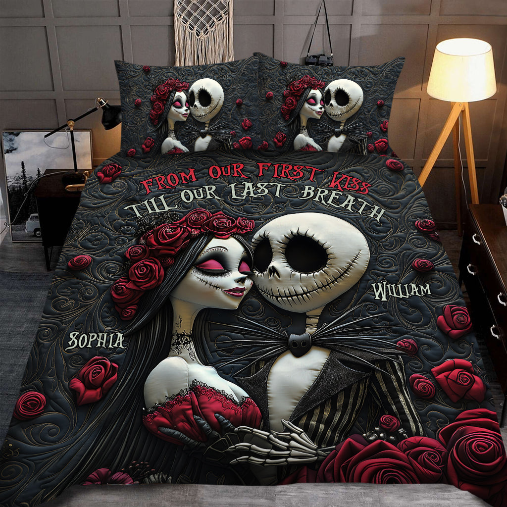 Personalized Nightmare Bedding Set Custom Name Romantic Gift for Couples