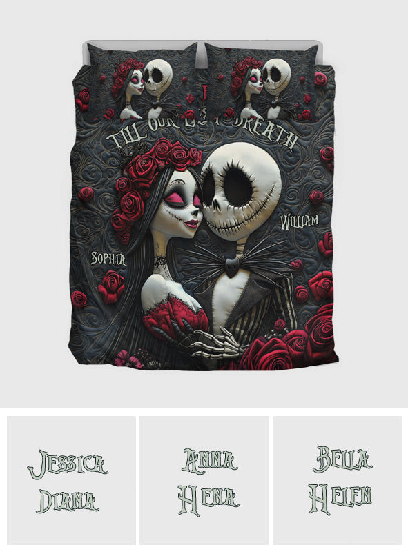 Personalized Nightmare Bedding Set Custom Name Romantic Gift for Couples