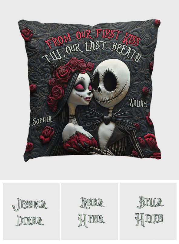 Personalized Nightmare Throw Pillow Custom Names Romantic Gift