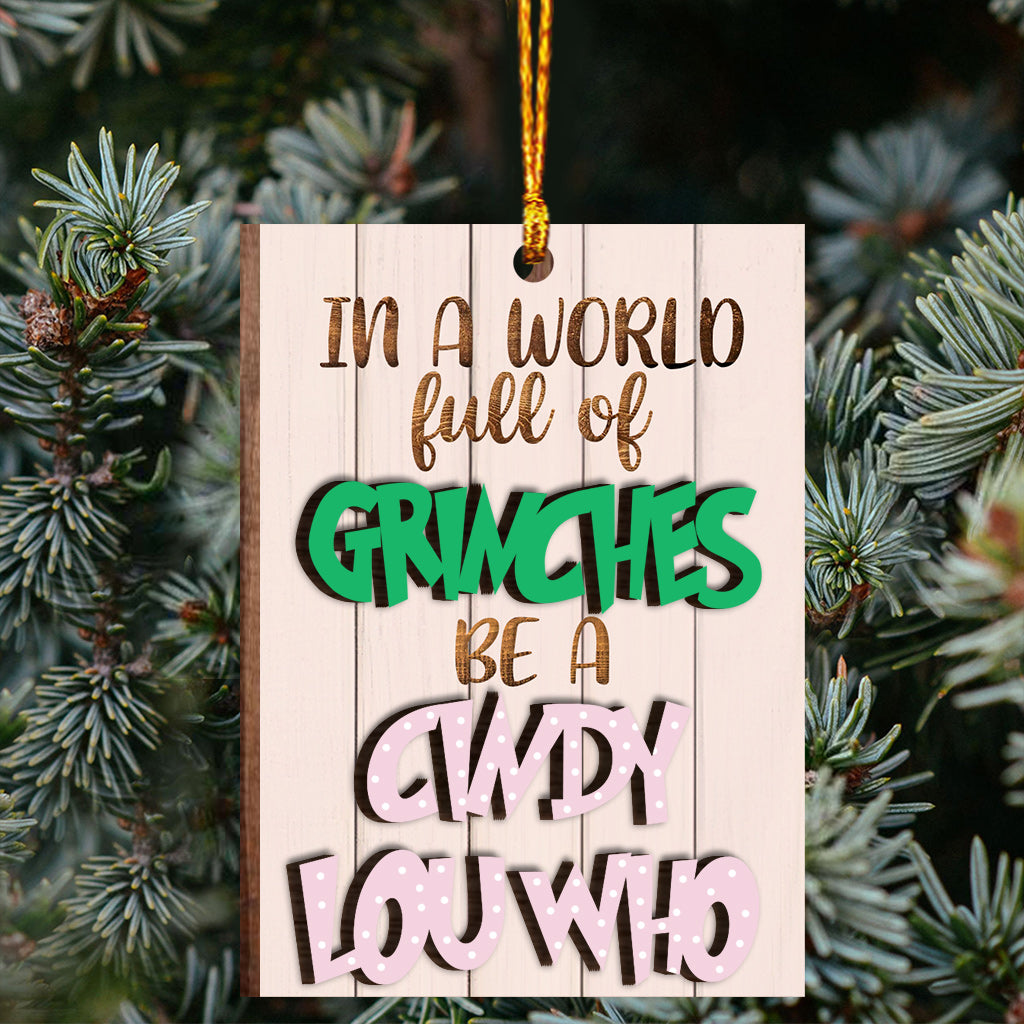 Personalized Christmas Layered Wood Ornament for Grinch Lovers