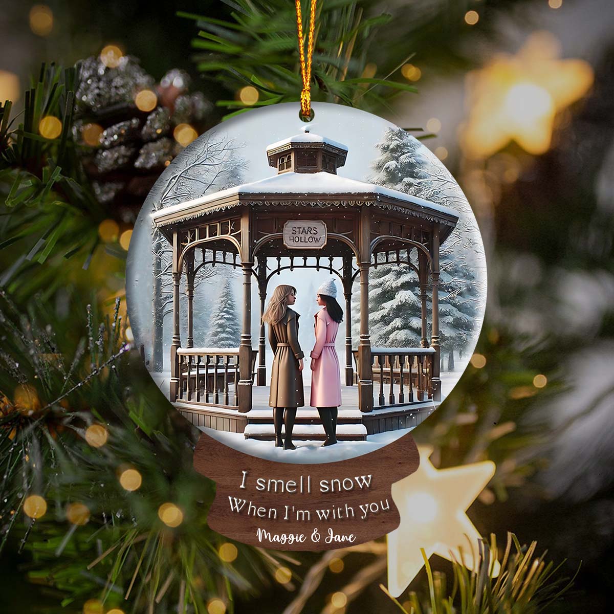 Custom I Smell Snow Ornament Personalized Gift for Christmas