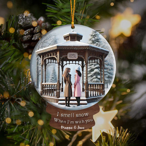 Custom I Smell Snow Ornament Personalized Gift for Christmas