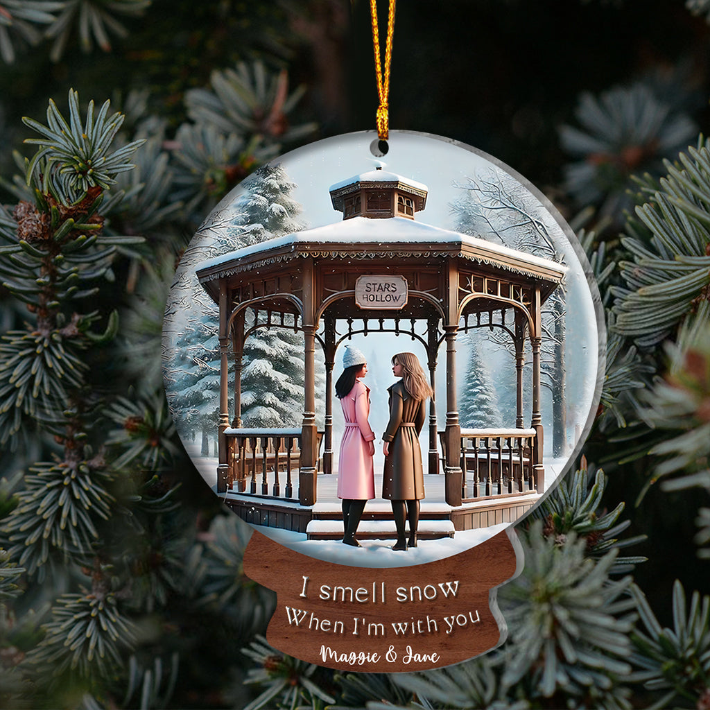 Custom I Smell Snow Ornament Personalized Gift for Christmas