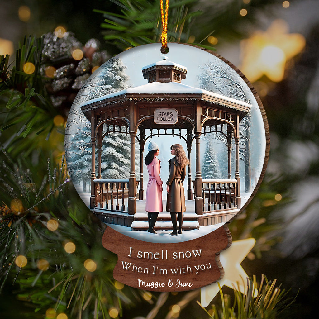 Custom I Smell Snow Ornament Personalized Gift for Christmas