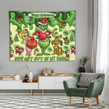 Load image into Gallery viewer, Personalized Grinchmas Wall Tapestry Custom Name Christmas Decor
