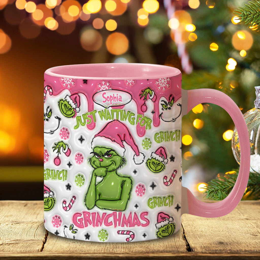 Personalized Grinch Accent Mug Custom Name Holiday Gift