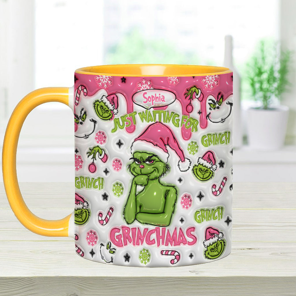 Personalized Grinch Accent Mug Custom Name Holiday Gift