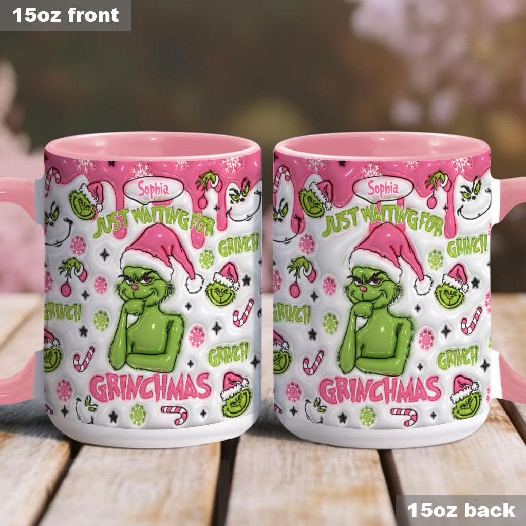 Personalized Grinch Accent Mug Custom Name Holiday Gift