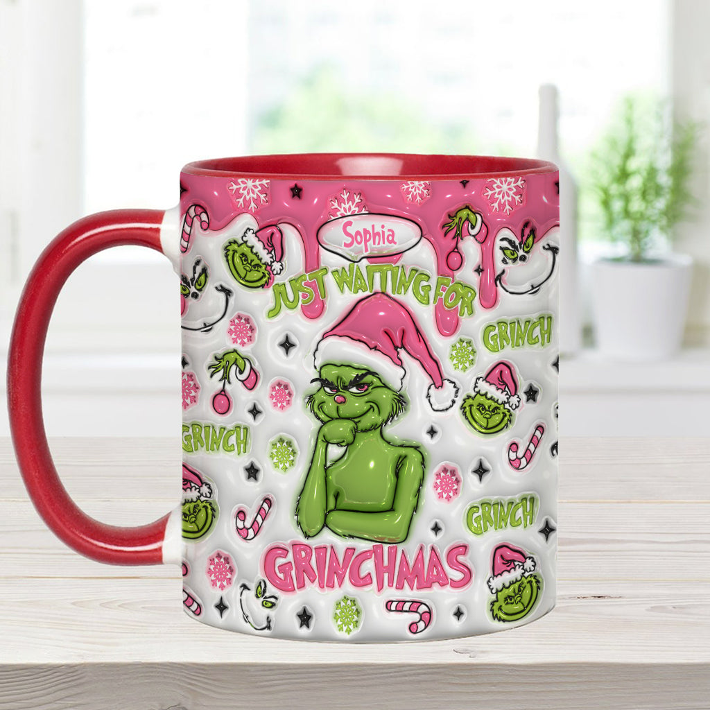 Personalized Grinch Accent Mug Custom Name Holiday Gift
