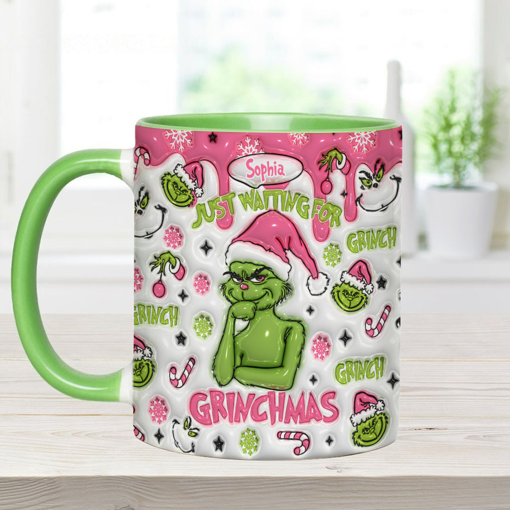 Personalized Grinch Accent Mug Custom Name Holiday Gift