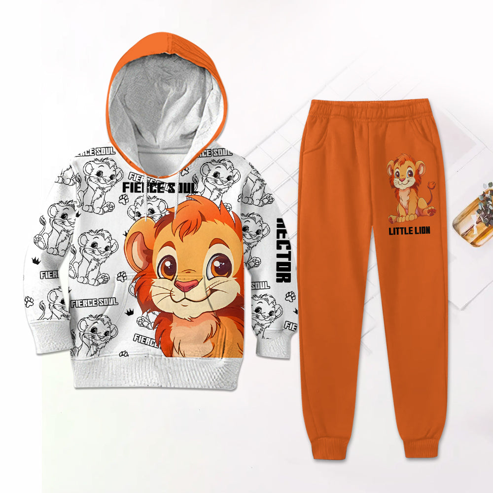 Personalized Kid Hoodie & Jogger Pants Little Lion Gift