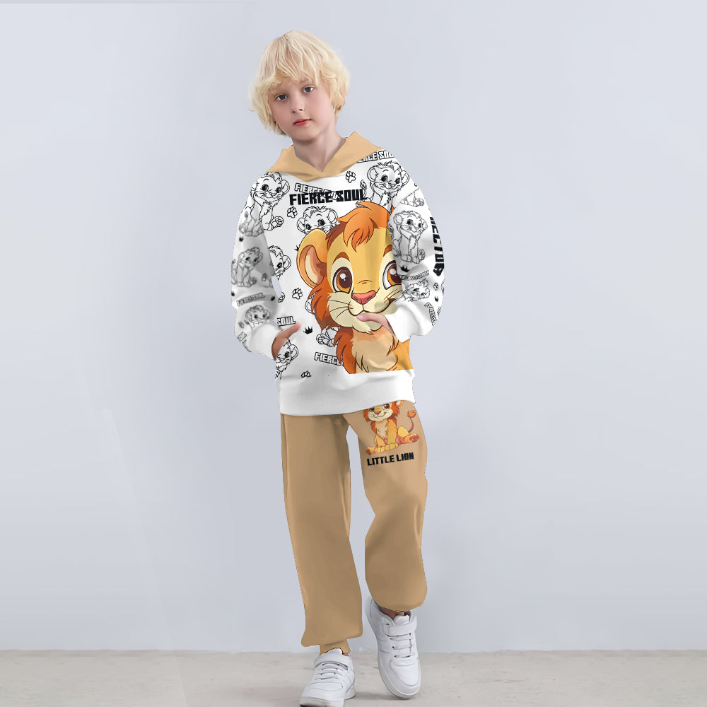 Personalized Kid Hoodie & Jogger Pants Little Lion Gift