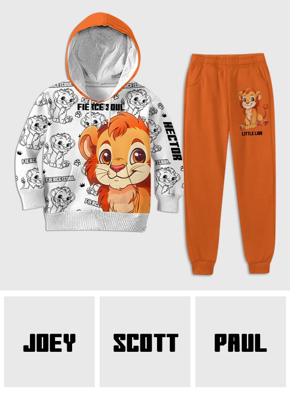 Personalized Kid Hoodie & Jogger Pants Little Lion Gift
