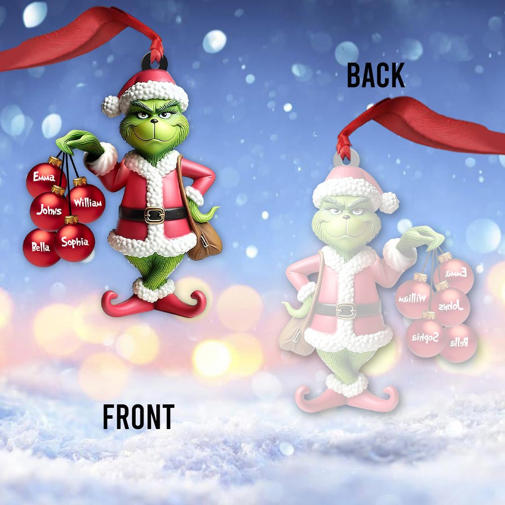 Personalized Christmas Transparent Ornament Family Gift