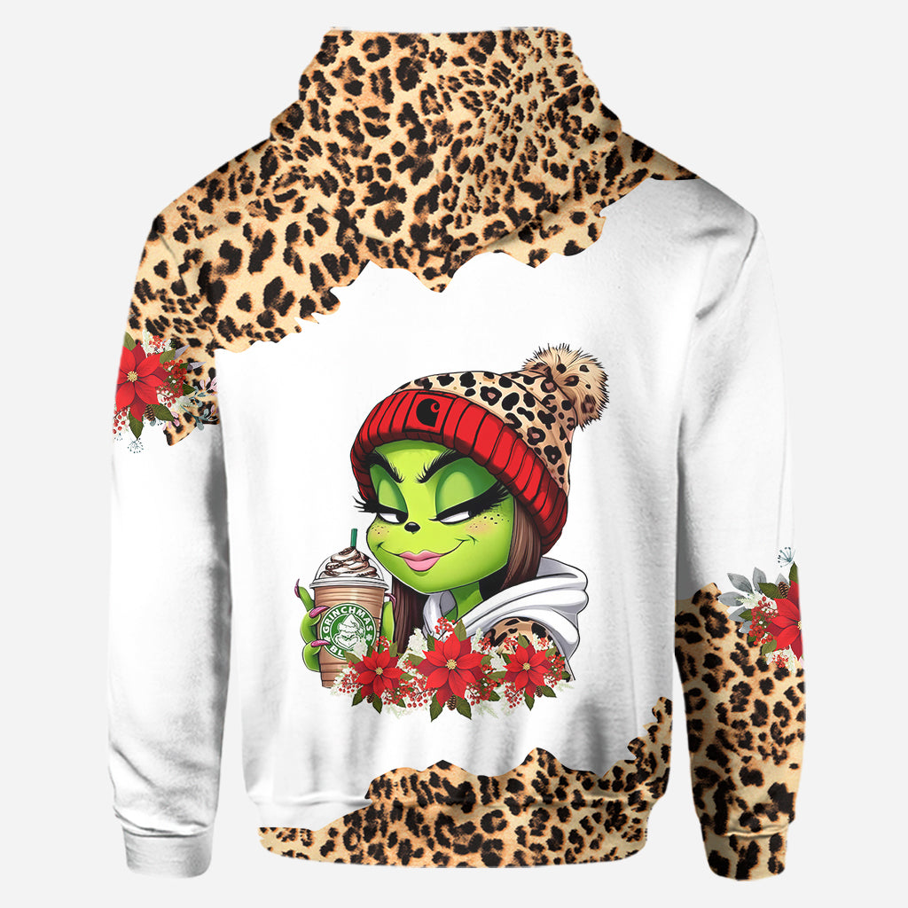 Personalized Grinch Mama Hoodie & Leggings Set Custom Name Gift for Christmas