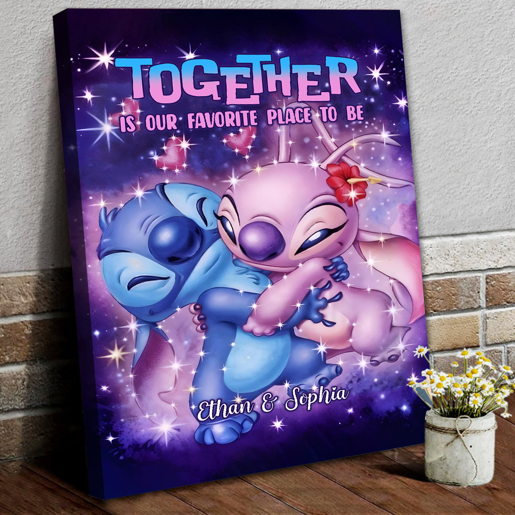 Personalized Ohana Canvas Art with Custom Names for Couples