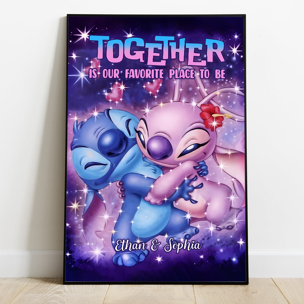 Personalized Ohana Canvas Art with Custom Names for Couples