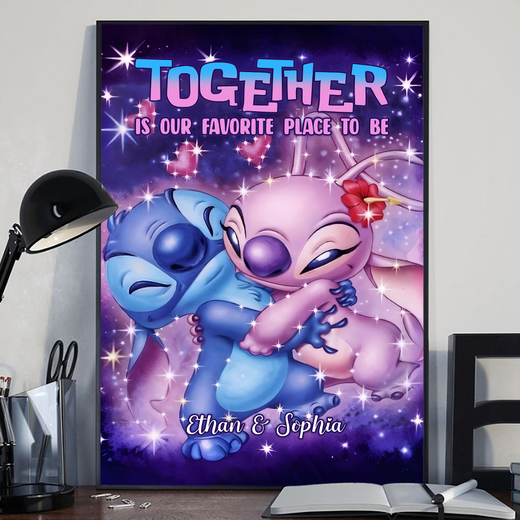 Personalized Ohana Canvas Art with Custom Names for Couples