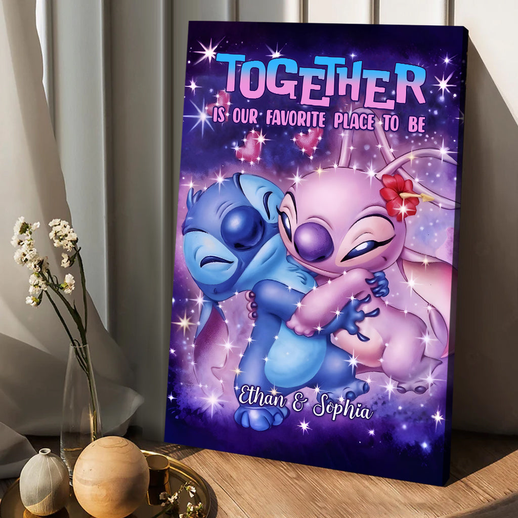 Personalized Ohana Canvas Art with Custom Names for Couples