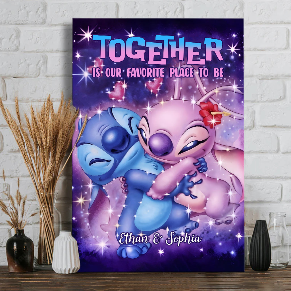 Personalized Ohana Canvas Art with Custom Names for Couples