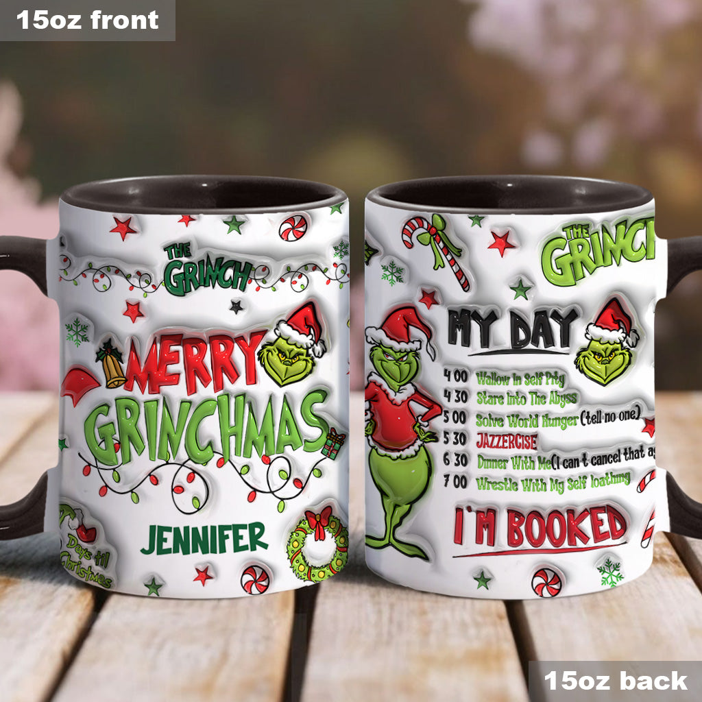 Personalized Grinch Christmas Accent Mug Custom Name Gift