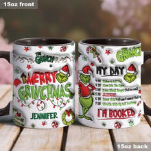 Load image into Gallery viewer, Personalized Grinch Christmas Accent Mug Custom Name Gift
