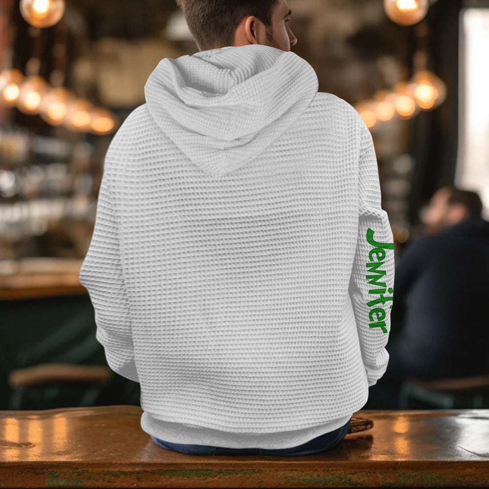 Personalized Grinch Waffle Hoodie Custom Name Gift for Christmas
