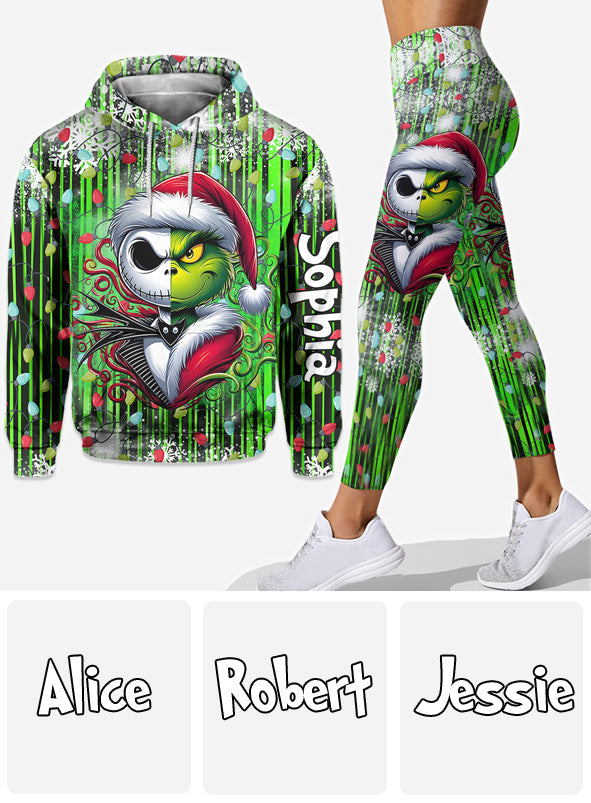 Personalized Christmas Hoodie and Leggings Set for Women | Custom Name Gift