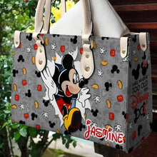 Load image into Gallery viewer, Personalized Mouse Leather Handbag Custom Name Gift for Mom
