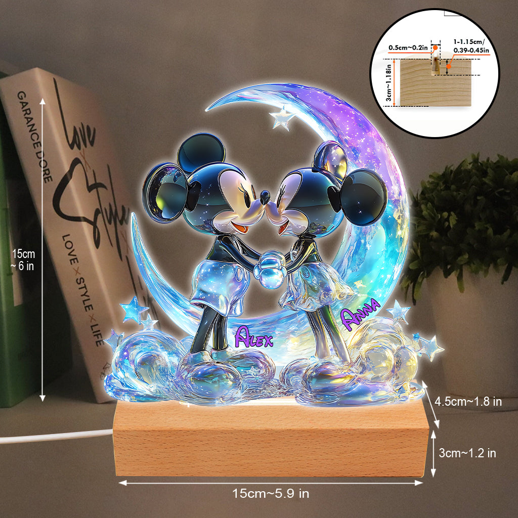 Personalized Mouse Shaped Acrylic Plaque Light Base Gift