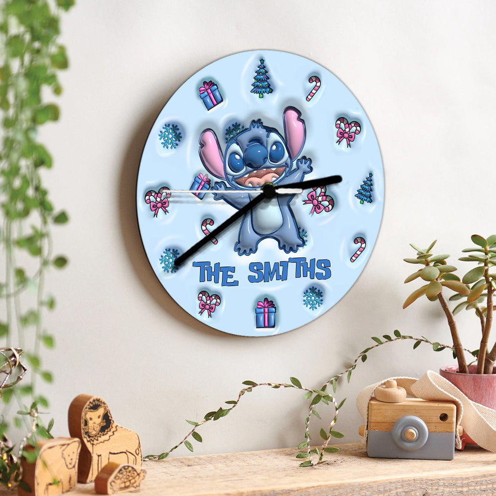 Personalized Ohana Wall Clock Custom Family Name Gift