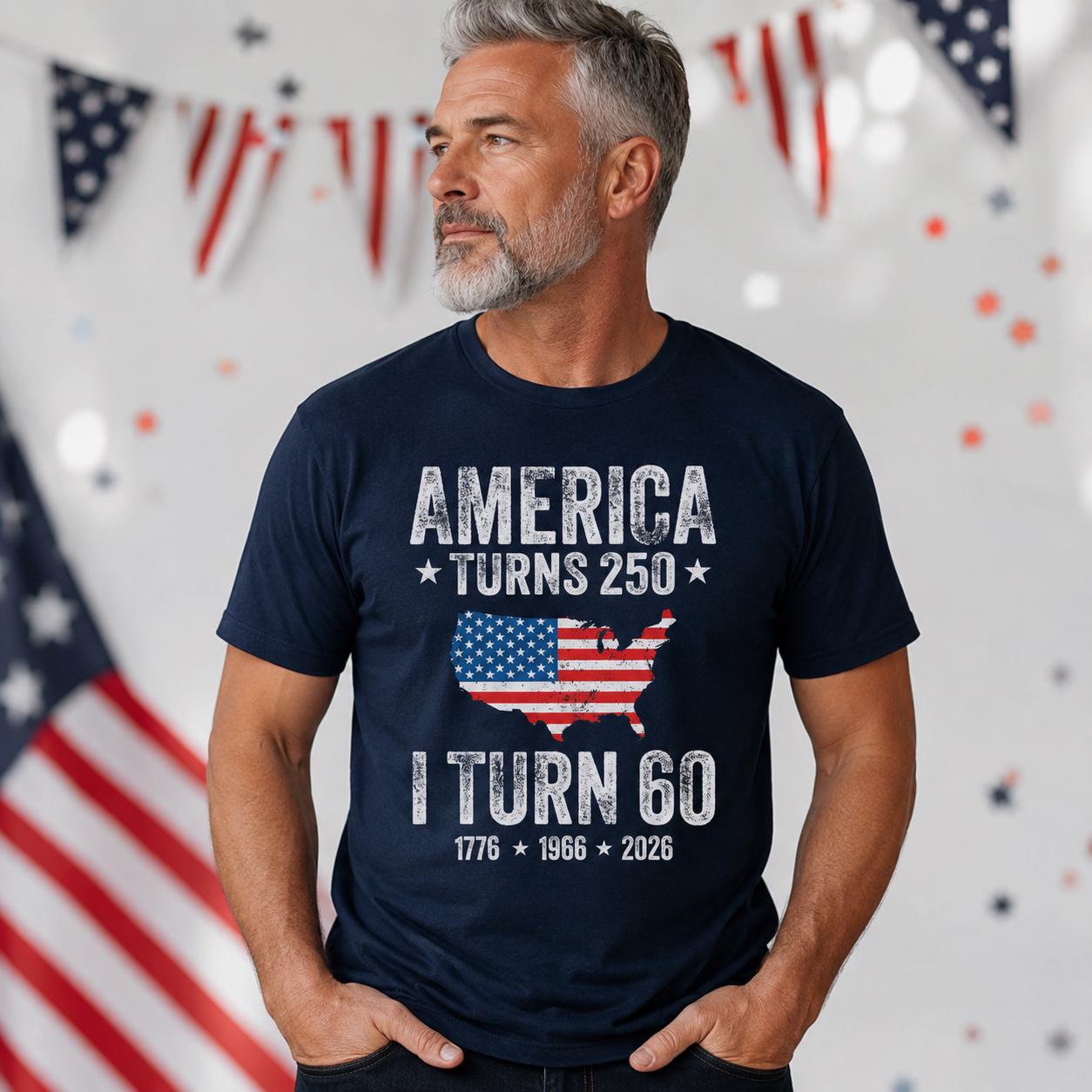 Custom USA Turns 250 T-Shirt Gift for 4th of July Celebration