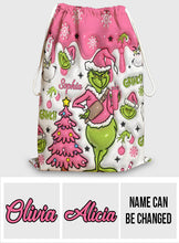 Load image into Gallery viewer, Personalized Grinch Drawstring Tote Bag Custom Name Christmas Gift
