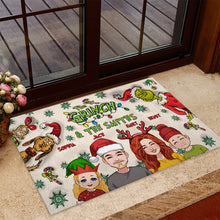Load image into Gallery viewer, Personalized Grinch Family Doormat Custom Holiday Decor
