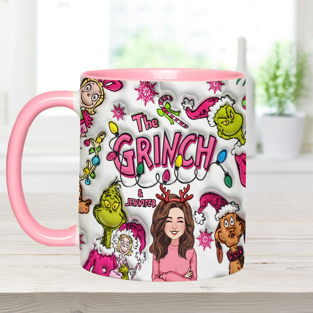 Personalized Grinch Accent Mug Custom Name Christmas Gift
